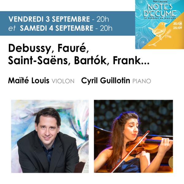 1ers concerts avec Maïté LOUIS - 03/04 septembre 20h Leucate